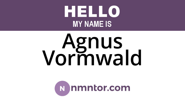 Agnus Vormwald