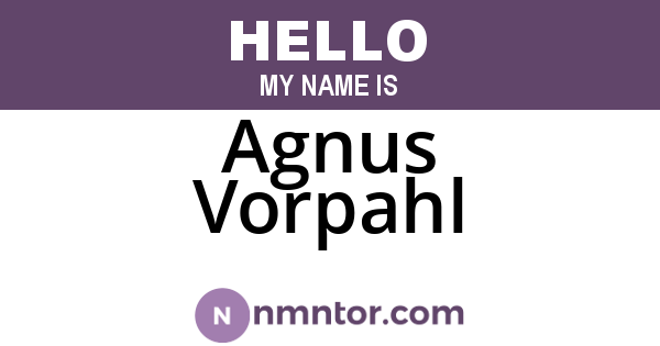 Agnus Vorpahl