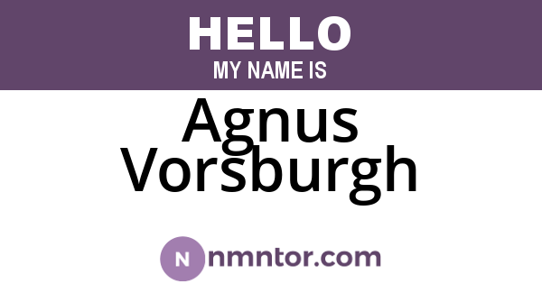Agnus Vorsburgh