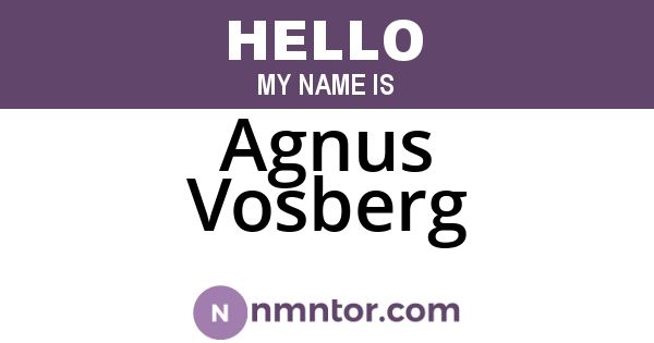 Agnus Vosberg