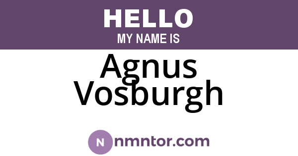 Agnus Vosburgh
