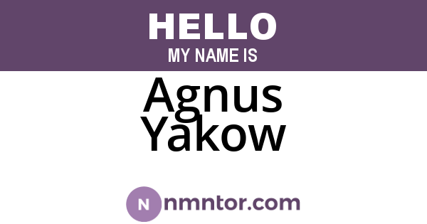 Agnus Yakow