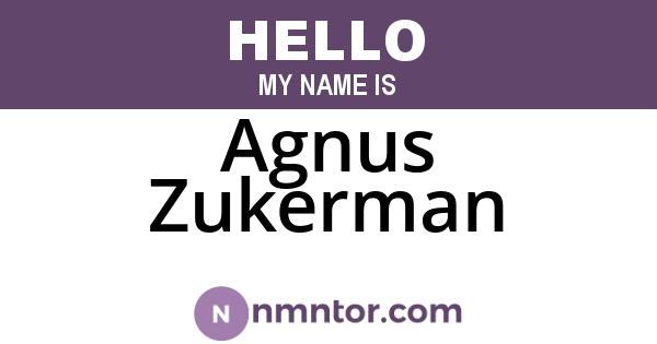 Agnus Zukerman