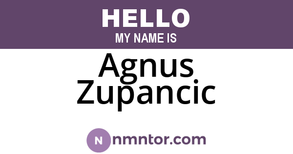 Agnus Zupancic