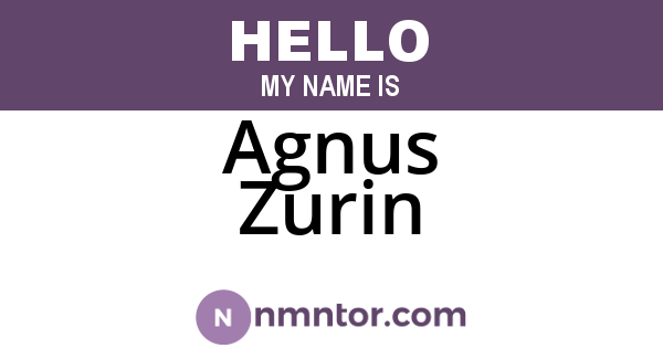 Agnus Zurin