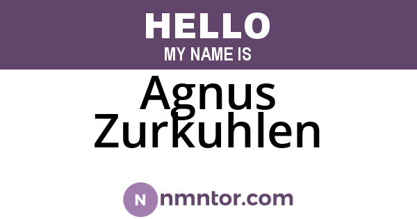 Agnus Zurkuhlen