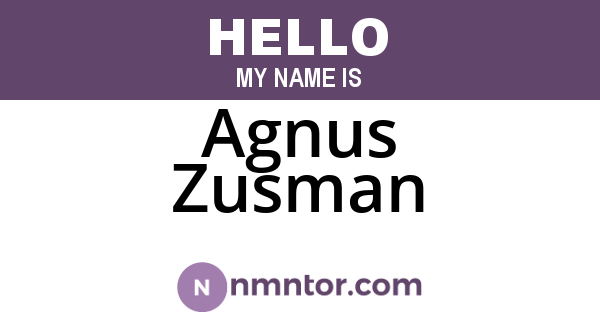 Agnus Zusman