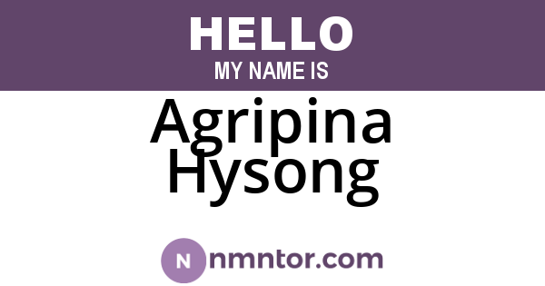 Agripina Hysong