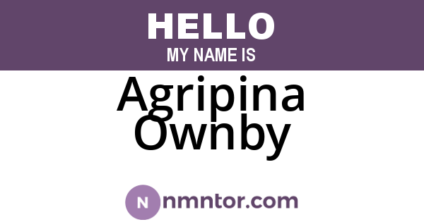 Agripina Ownby