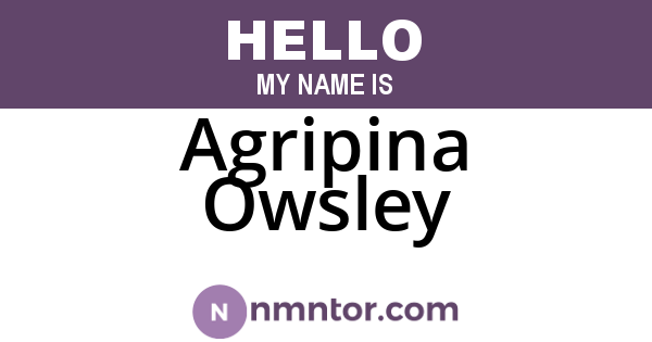 Agripina Owsley