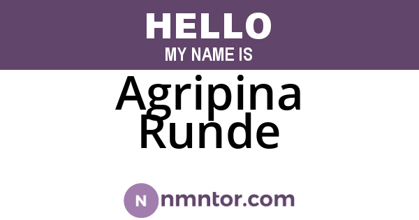 Agripina Runde