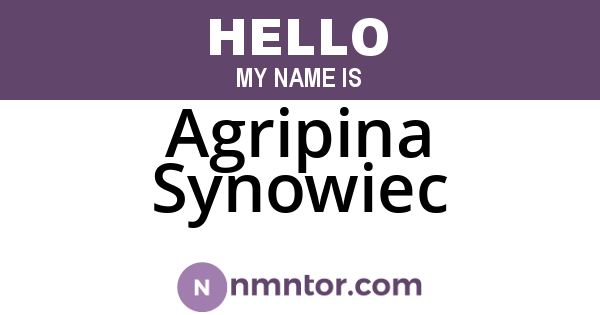 Agripina Synowiec
