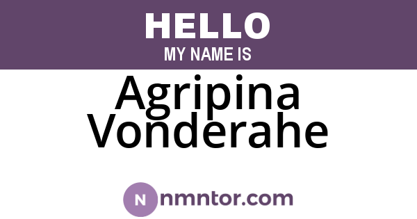 Agripina Vonderahe