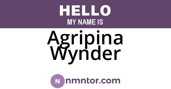 Agripina Wynder