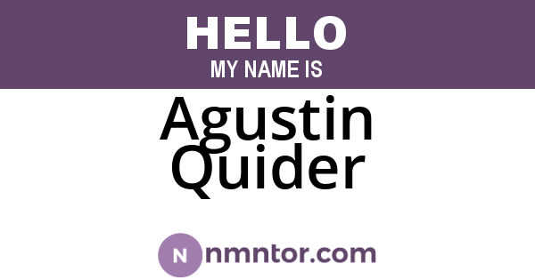 Agustin Quider