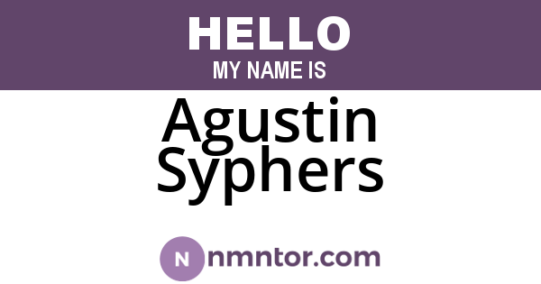 Agustin Syphers