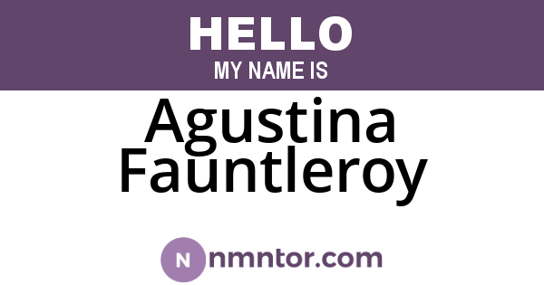Agustina Fauntleroy