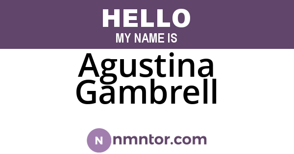 Agustina Gambrell