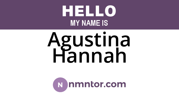 Agustina Hannah