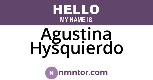 Agustina Hysquierdo