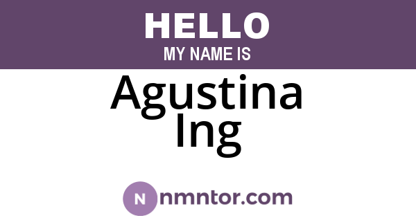 Agustina Ing