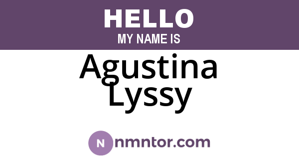 Agustina Lyssy