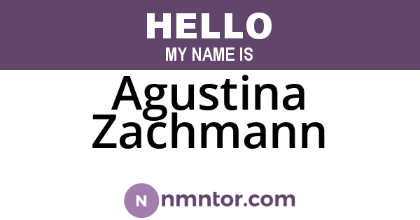 Agustina Zachmann