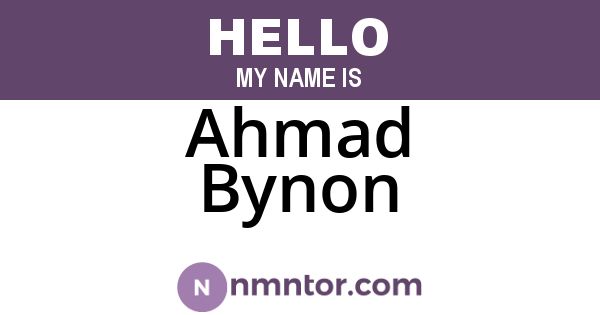 Ahmad Bynon