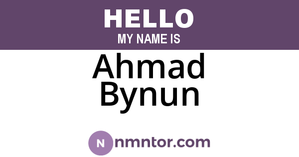 Ahmad Bynun
