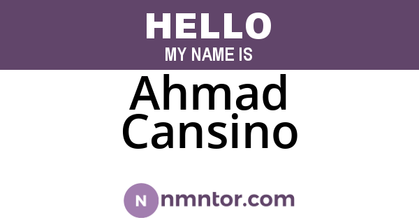Ahmad Cansino