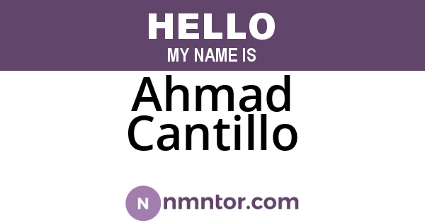 Ahmad Cantillo