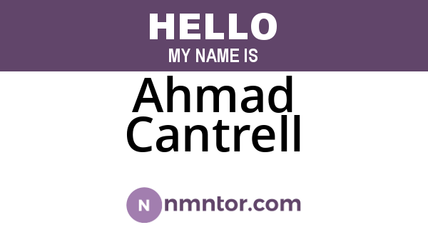 Ahmad Cantrell