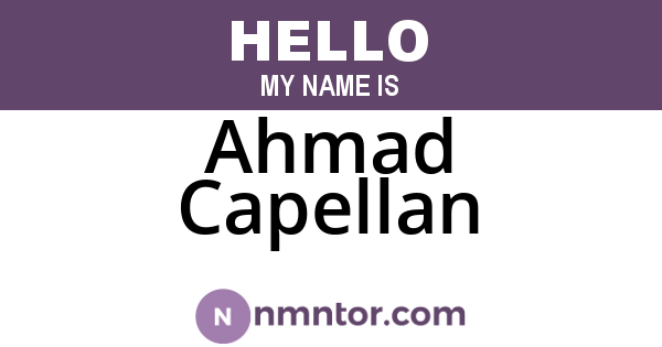 Ahmad Capellan