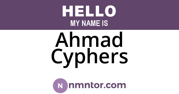 Ahmad Cyphers
