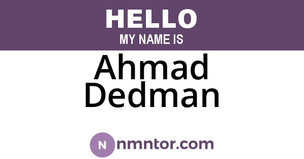 Ahmad Dedman
