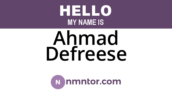 Ahmad Defreese