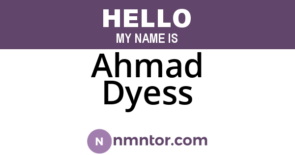 Ahmad Dyess