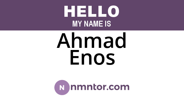Ahmad Enos