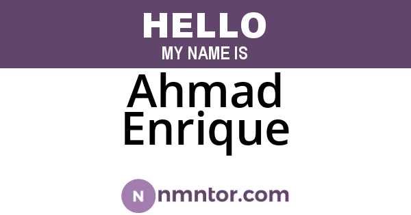 Ahmad Enrique