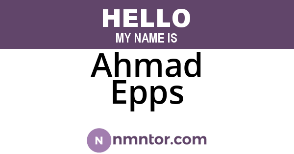 Ahmad Epps