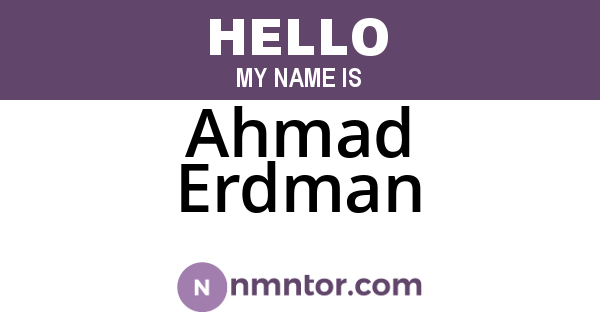 Ahmad Erdman
