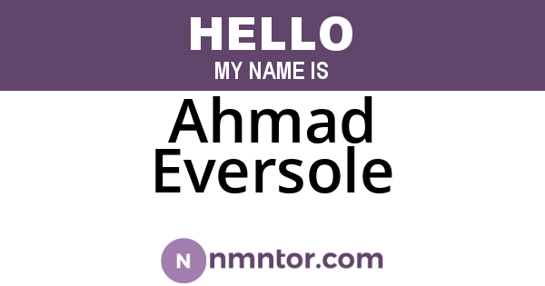 Ahmad Eversole