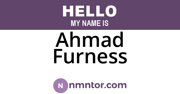 Ahmad Furness