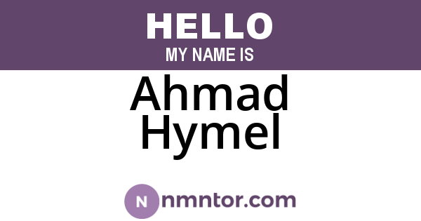 Ahmad Hymel
