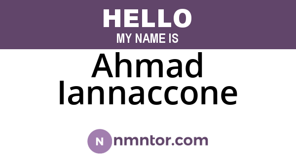 Ahmad Iannaccone