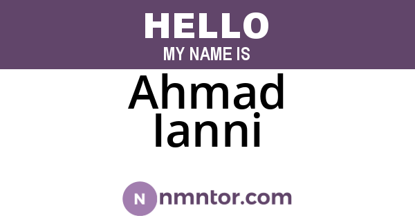 Ahmad Ianni