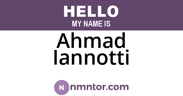 Ahmad Iannotti