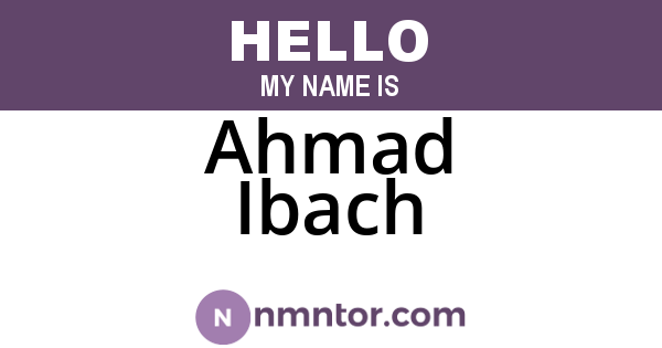 Ahmad Ibach