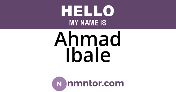 Ahmad Ibale