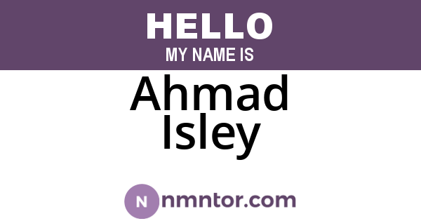 Ahmad Isley